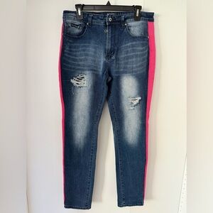 Men’s jeans with red side stripe